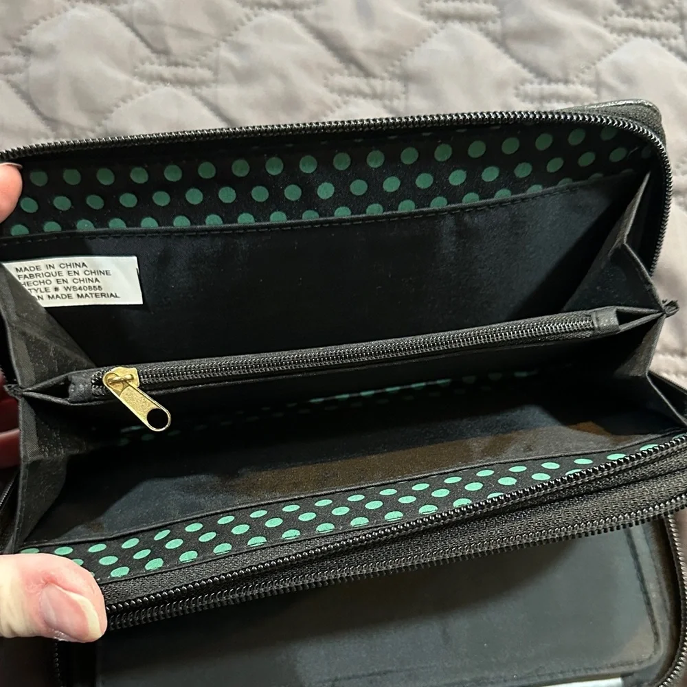 Black & White Animal Print Zip Wallet